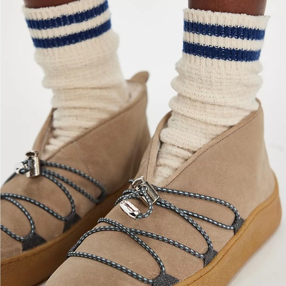Free People Shoes - Free People Suede Lace-Up Slip-On Shoes in Taupe